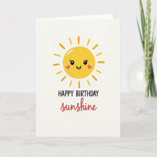 Cartão de Aniversário do Sol Sorridente Alegre