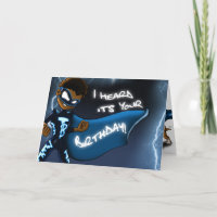 Cartão de Aniversário do Super Herói de Menino Afr
