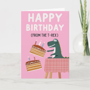 Cartão de Aniversário do T-Rex com Mensagem Divert