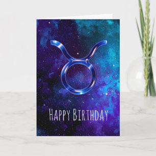 Cartão de Aniversário do Taurus do Espaço Azul