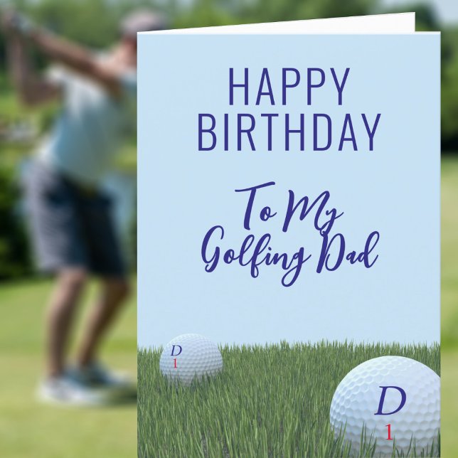 Cartão de aniversário do tema Golf para Golfistas ('Fore' all golfing Dads that have a birthday - just add your message ⛳)
