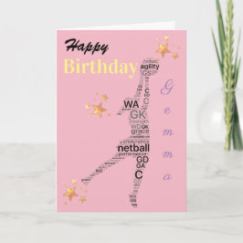 Cartão de Aniversário do Tema Netball Personalizad