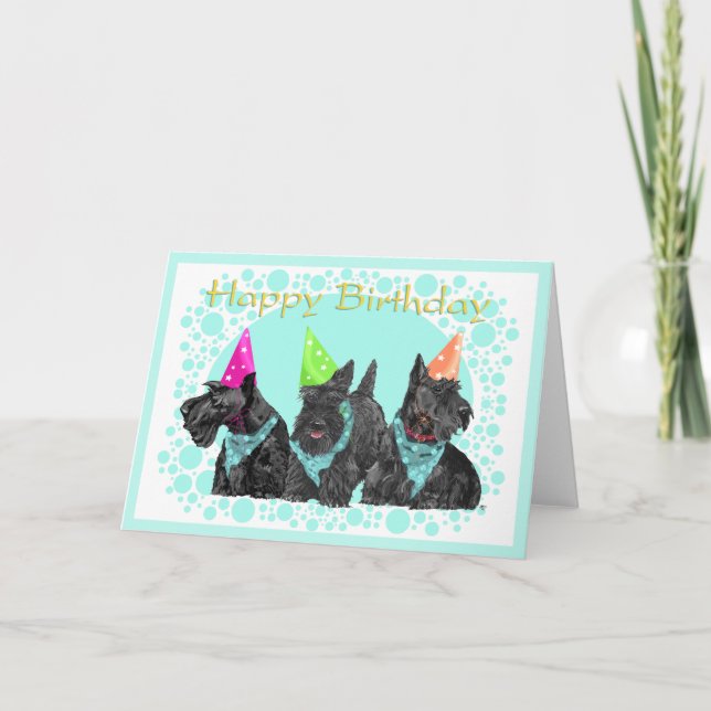 Cartão de Aniversário do Terrier Escocês (Frente)