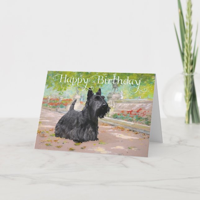 Cartão de Aniversário do Terrier Escocês (Frente)