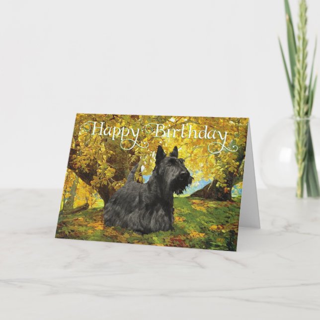 Cartão de Aniversário do Terrier Escocês (Frente)