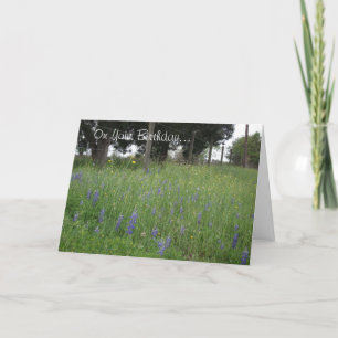 Cartão de Aniversário do Texas Bluebonnets