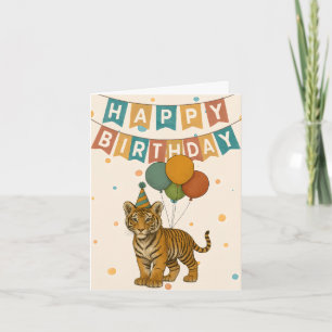 Cartão de Aniversário do Tigre - Selva-Corte