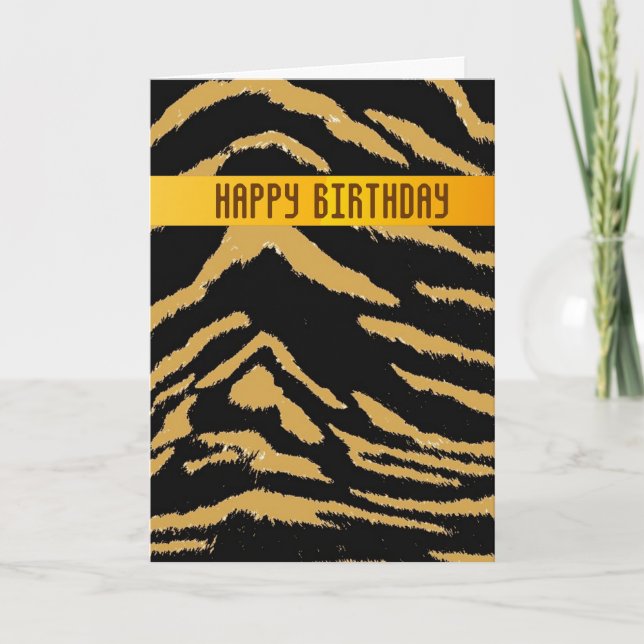 Cartão de Aniversário do Tigre Selvagem (Frente)