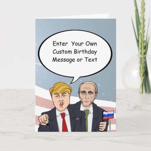Cartão de Aniversário do Trump Putin - Personalize (Frente)