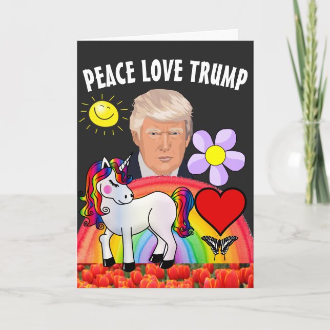 CARTÃO DE ANIVERSÁRIO DO UNICORN UNICORN TRUMP DON (Frente)
