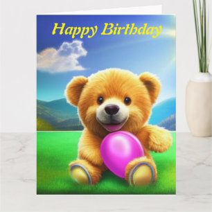Cartão de Aniversário do Ursinho de Pelúcia