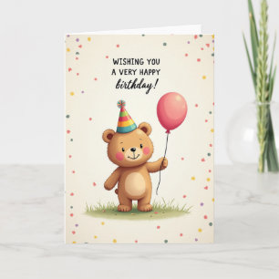 Cartão de Aniversário do Urso Alegre