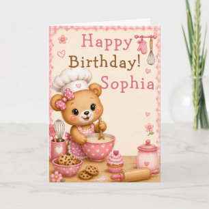 Cartão de Aniversário do Urso de Padaria