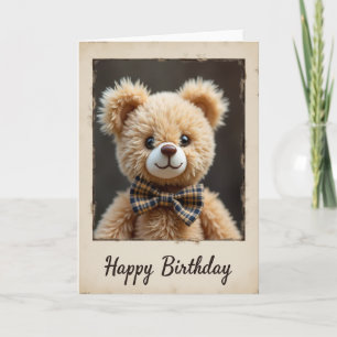 Cartão de Aniversário do Urso de Pelúcia Alegre