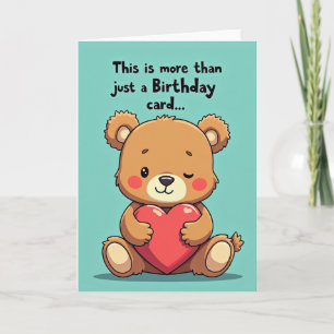 Cartão de Aniversário do Urso do Coração