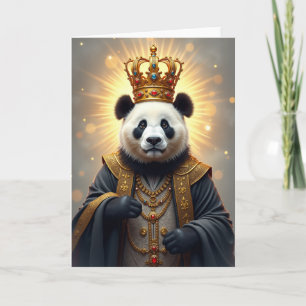 Cartão de Aniversário do Urso Majestoso Coroado