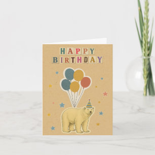 Cartão de Aniversário do Urso Polar - Animal Ártic