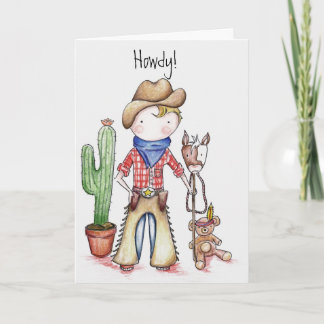 Cartão de aniversário do vaqueiro