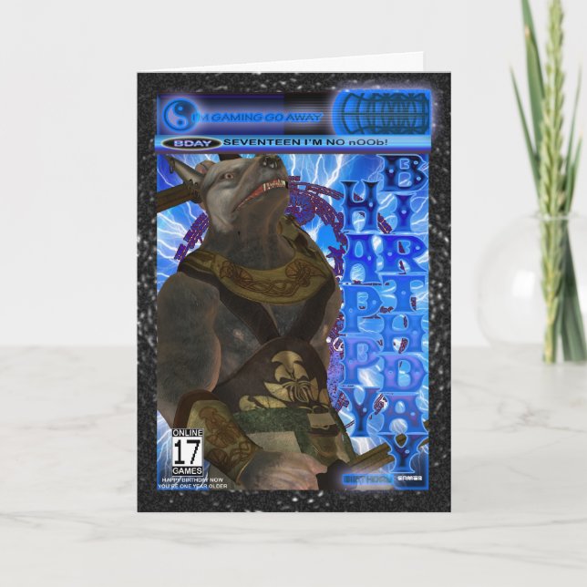 Cartão de Aniversário do Ventilador de Jogos de Co (Frente)