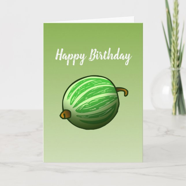 Cartão de Aniversário Doblado com Fruta Groselha (Frente)