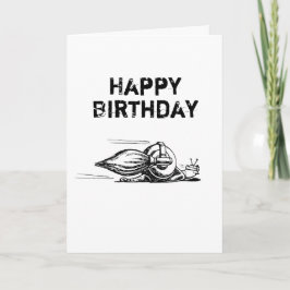 Cartão de Aniversário Dobra de Caracol Foguete