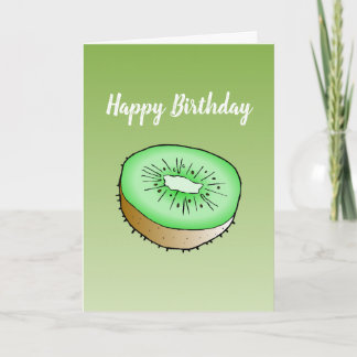 Cartão de aniversário dobrado Kiwi