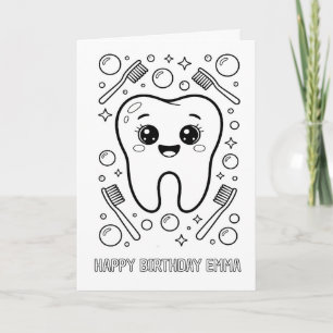 cartão de aniversário dobrado para colorir DIY