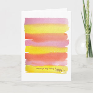 Cartão de Aniversário Dobrado Pink+Amarelo