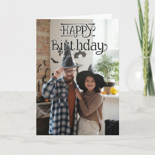Cartão de aniversário dobrável com 3 fotos