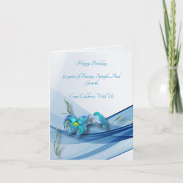 Cartão de aniversário dobrável com beija-flor e on