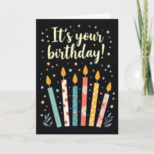 Cartão de Aniversário Doce com Velas Aceso