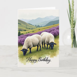 Cartão de Aniversário Doce de Ovelhas Lanudas
