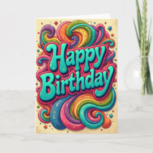 Cartão de Aniversário Doce e Brilhante