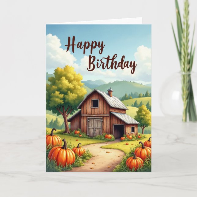 Cartão de Aniversário Doce Outono (Frente)