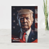 CARTÃO DE ANIVERSÁRIO DONALD TRUMP AMERICAN FLAG