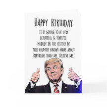 Cartão de Aniversário Donald Trump - Humor Polític