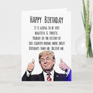Cartão de Aniversário Donald Trump - Humor Polític