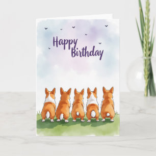 Cartão de Aniversário dos Cachorrinhos Fofos