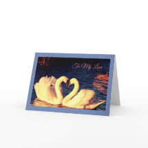 Cartão de aniversário dos Cisnes (fronteira azul)