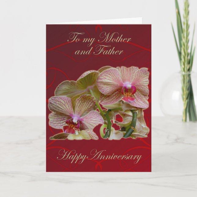 Cartão de Aniversário dos Pais com Orquídeas Emara (Frente)