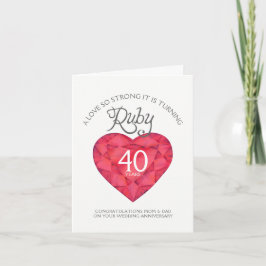 Cartão de aniversário dos pais de rubi de amor tão