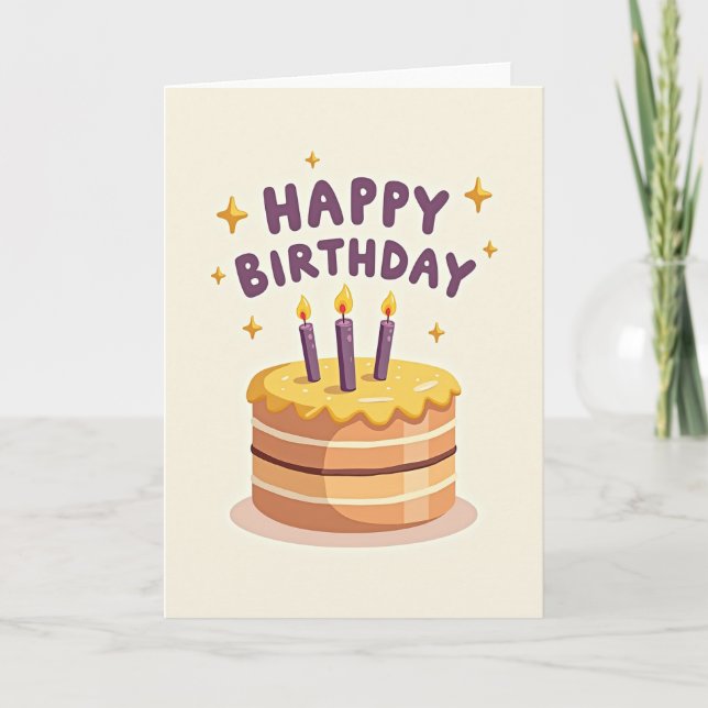 Cartão de Aniversário Dourado (Frente)