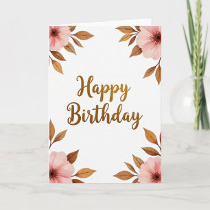 Cartão de Aniversário Dourado