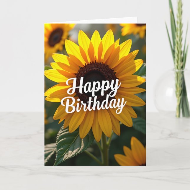 Cartão de Aniversário Dourado Doce (Frente)