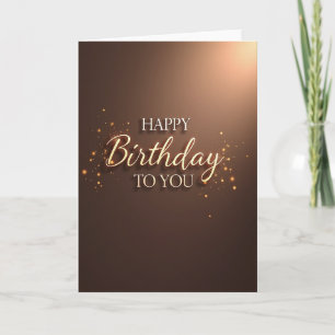 Cartão de Aniversário Dourado Elegante