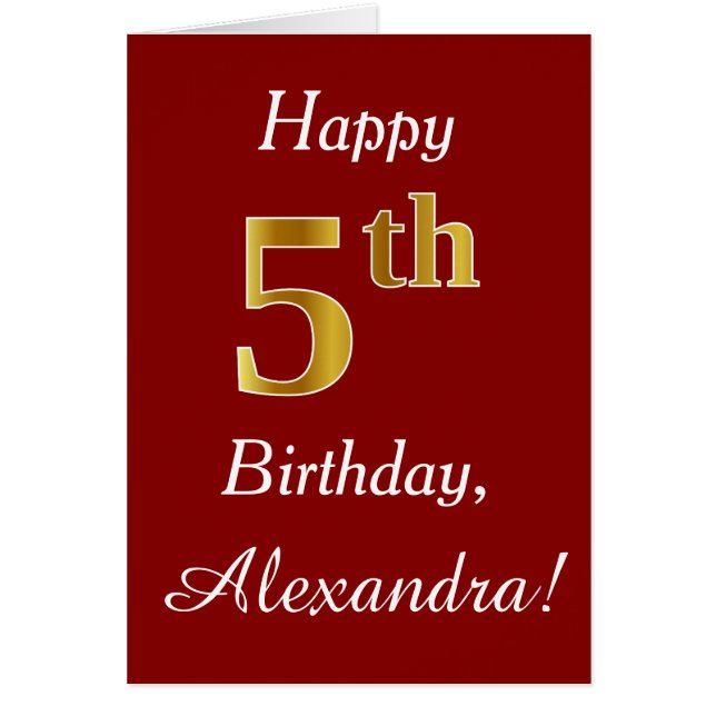 Cartão de Aniversário Dourado Faux Simples + Cartã (Frente)