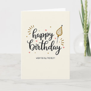 Cartão de Aniversário Dourado Festivo