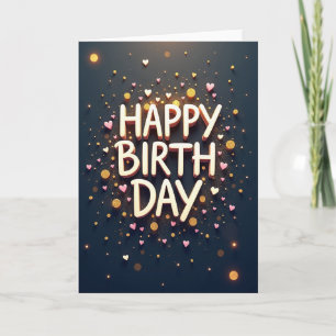 Cartão de Aniversário Dourado Jubiloso