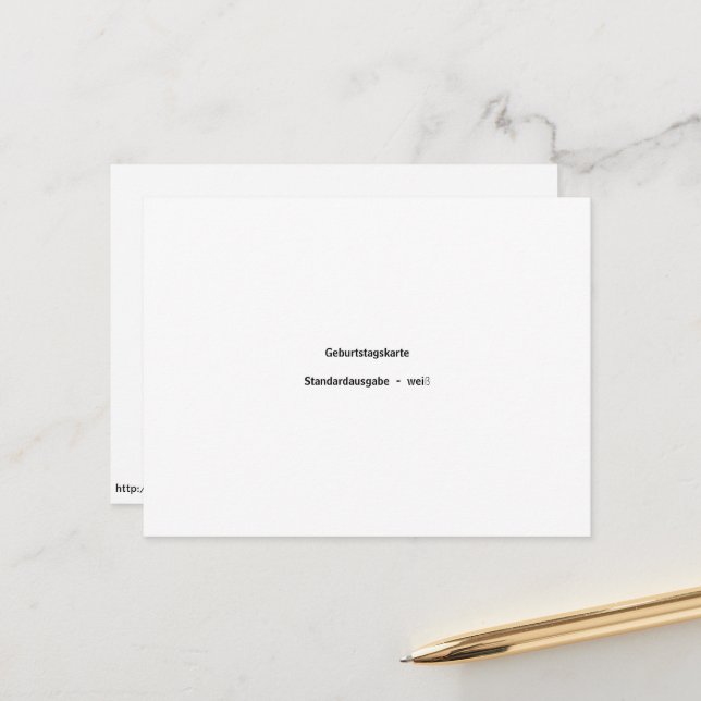 Cartão de aniversário edição padrão branco (Frente/Verso In Situ)