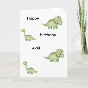 cartão de aniversário editável de dinossauro verde
